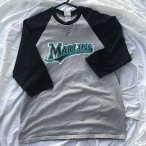 Florida Marlins Vintage Logo 3/4 Length Tee